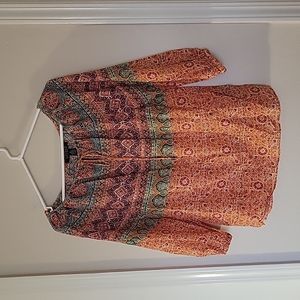 Lauren Ralph Lauren Orange Boho Top